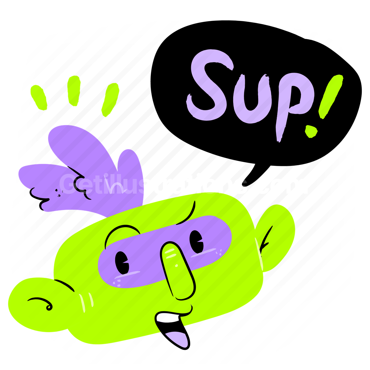 greeting, sup, sticker, character, animal, greetings
